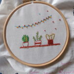 Broderie participant atelier broderie plantes